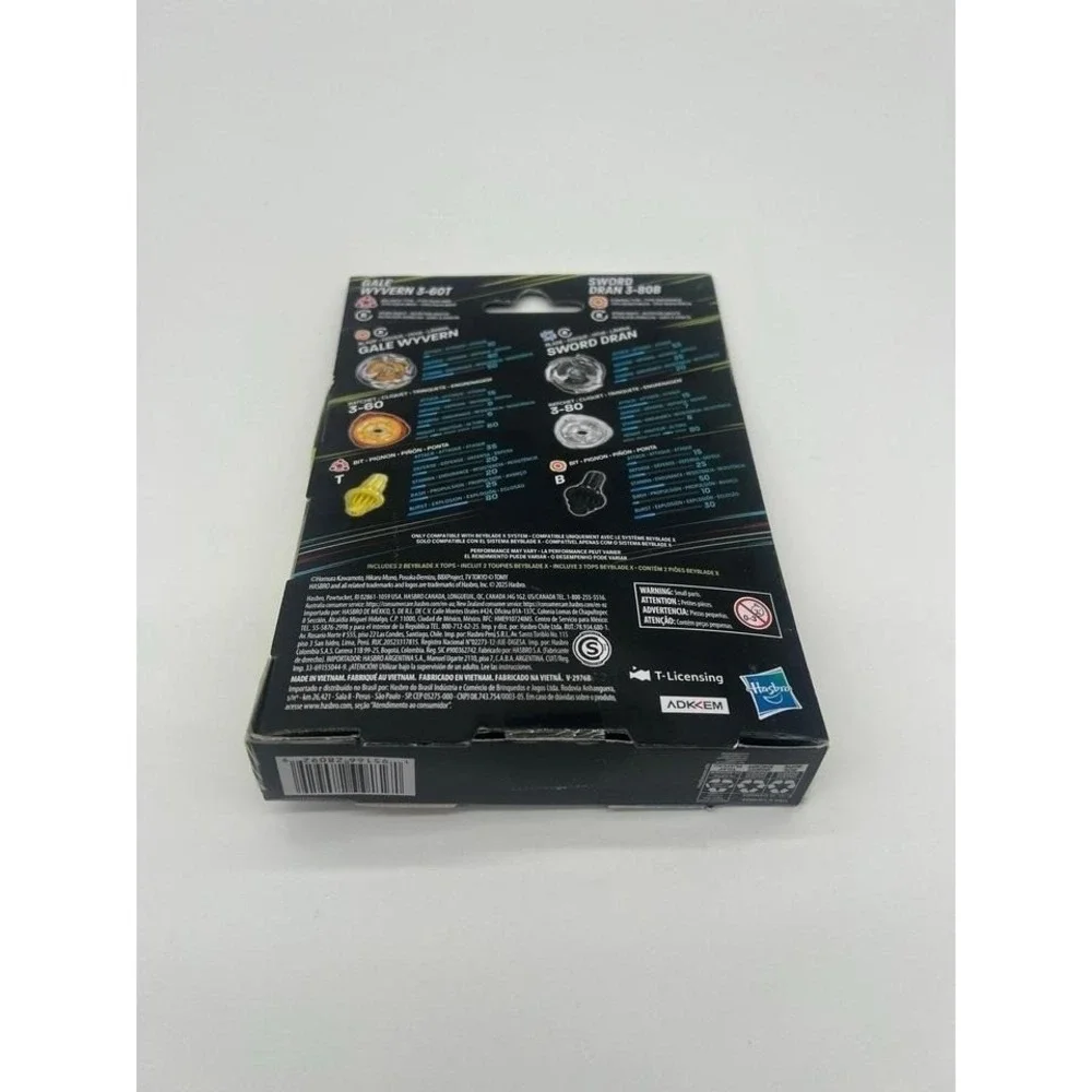 Beyblade X Gale Wyvern 3-60T and Sword Dran 3-80B Dual Pack Takara Tomy Hasbro